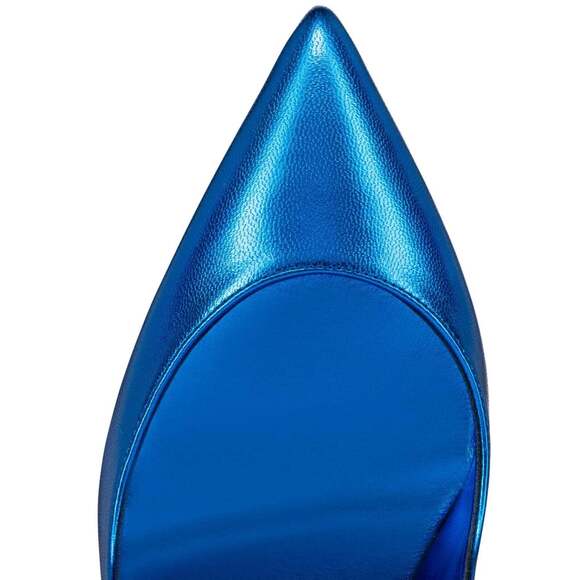 Christian Louboutin Hot Chick 100 Alize Blue Leather Pointed Toe Heel Pump 40 - Picture 6 of 12